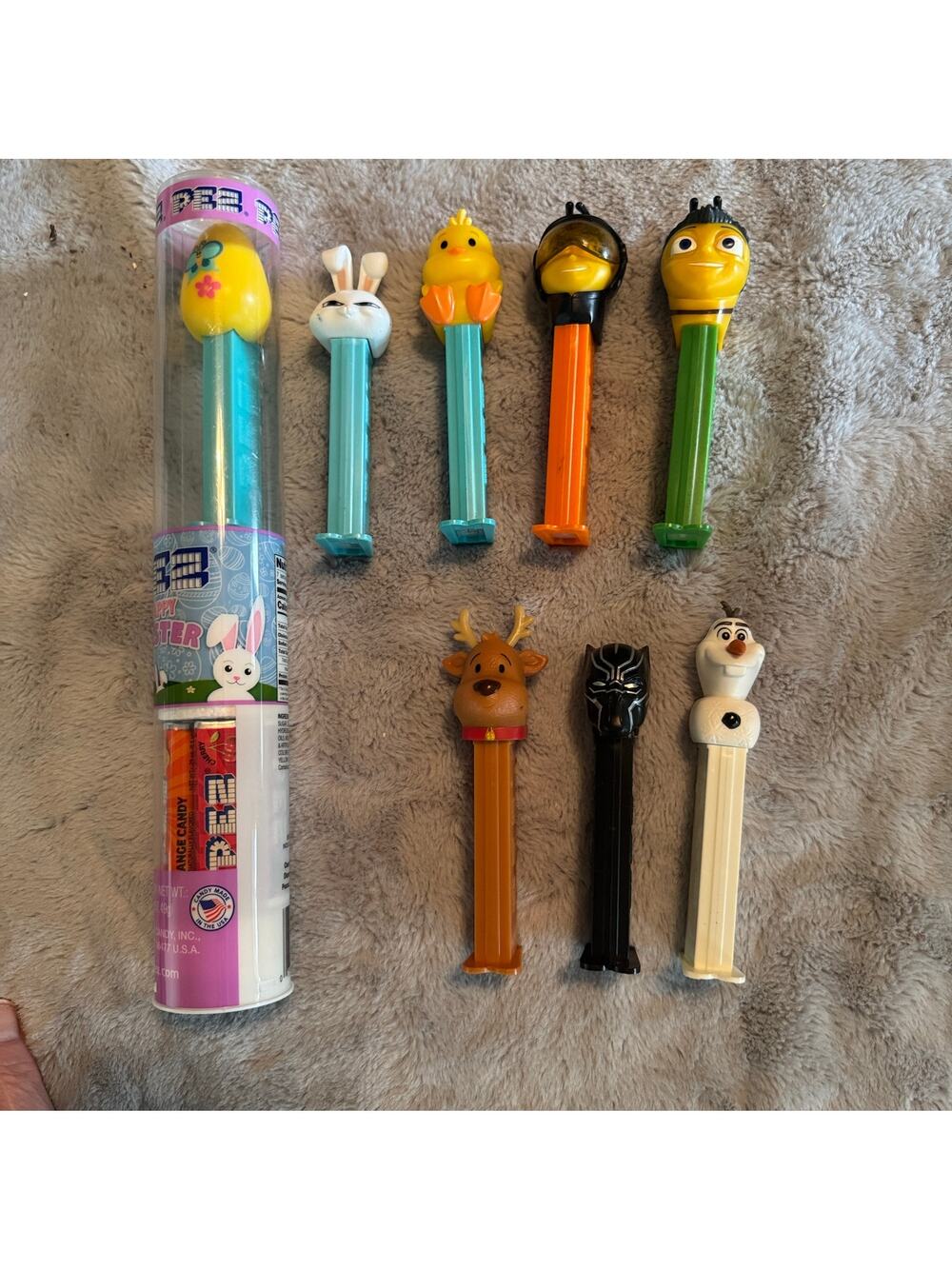Pez Misc Lot New‎ Easter candy tube Egg Chick Reindeer Black Panther Bee movie